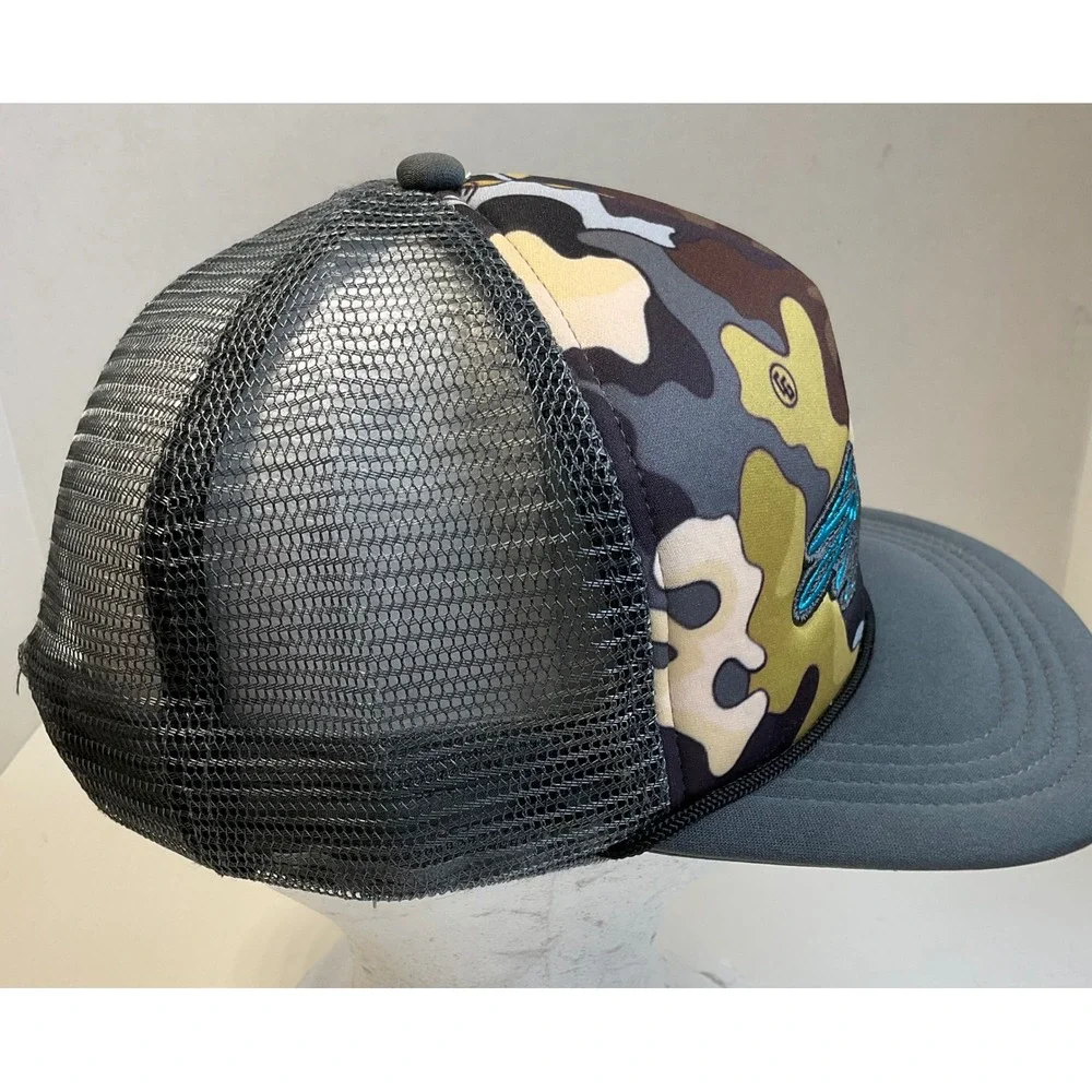 CG Habitats Sports Haus Adventure Outpost Camo Trucker Hat Snapback Grey Cap
